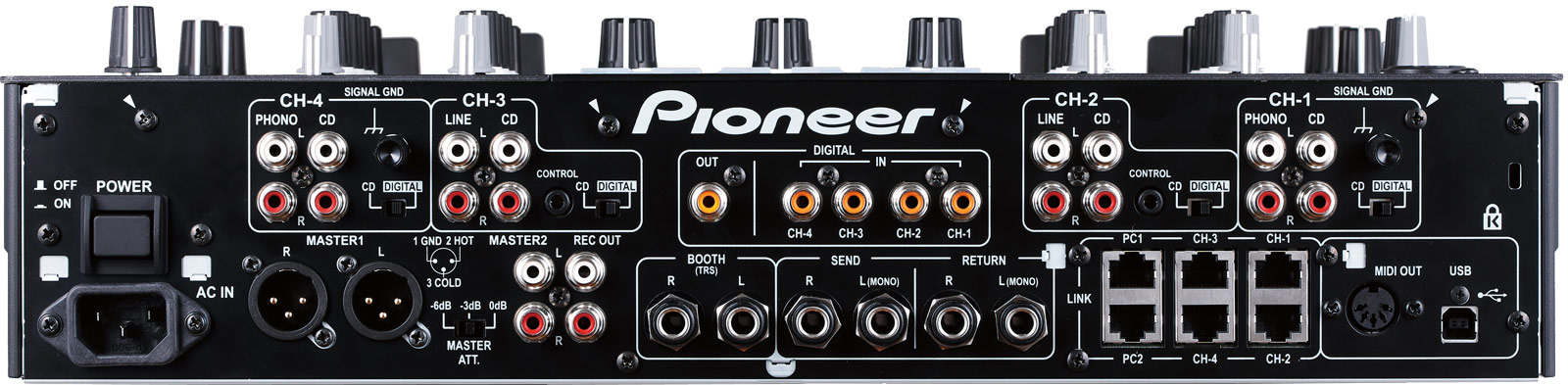Pioneer DJM 2000 Rear Connection Panel